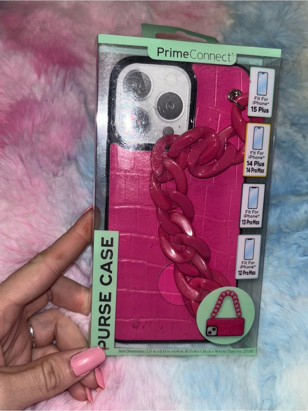 NWT Hot Pink Purse Chain iPhone Case